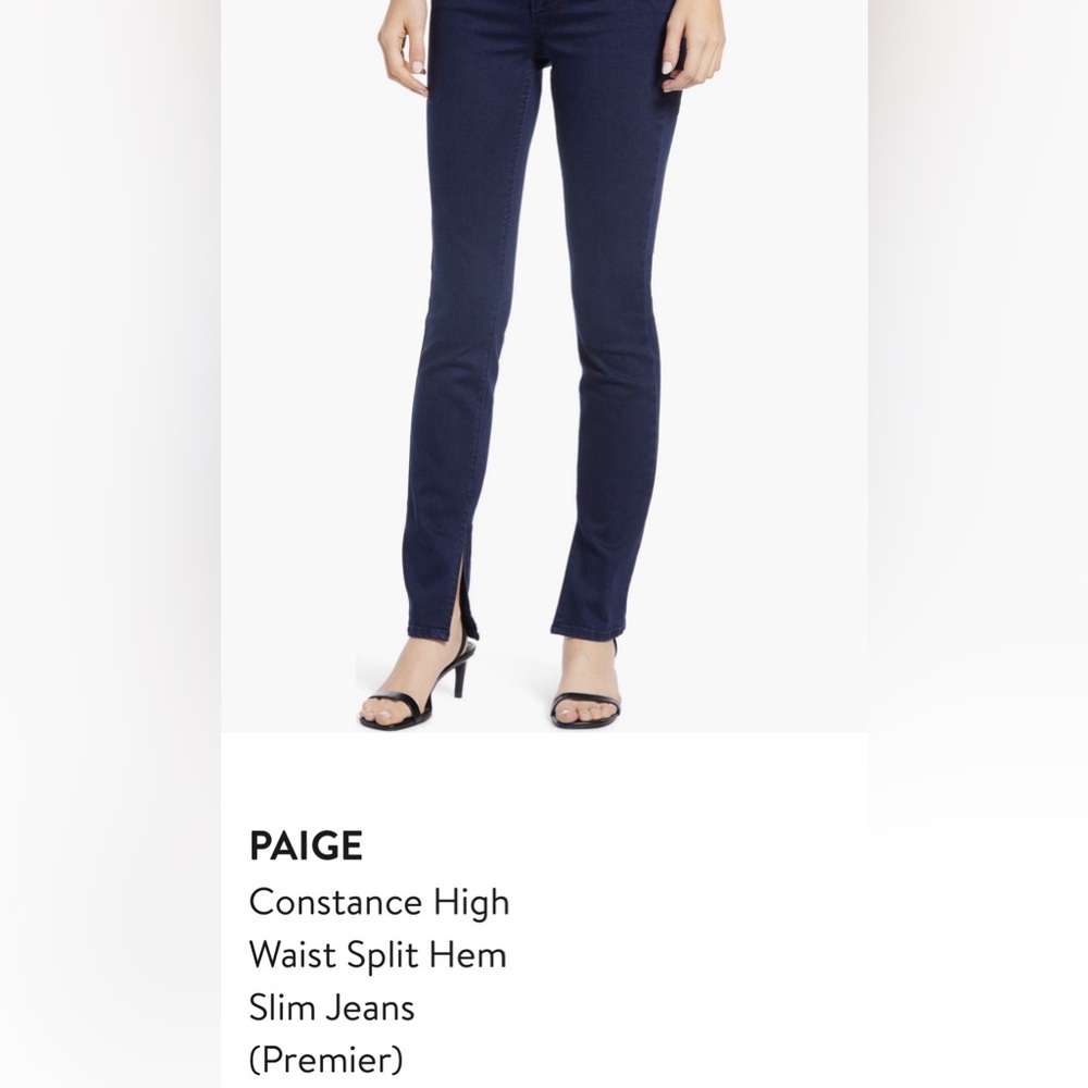 PAIGE Constance High-Rise Slim Jeans (note: tear in left knee; see pics 4 and 5)